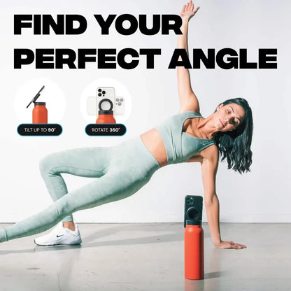 Insulated Sports Water Bottle with Magnetic Phone Holder and Built-In Stand Perfect Gym Workouts Outdoor Adventures and Travel